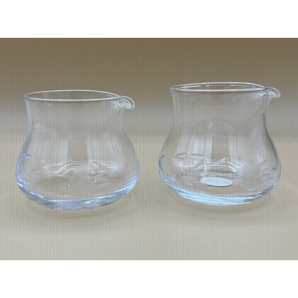 Crystal Princess House Heritage Clear Glass Handle less Creamer Lot Of‎ 2